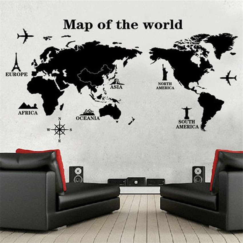 COCOPLAY Stiker Wallpaper Dinding World Map Decoration