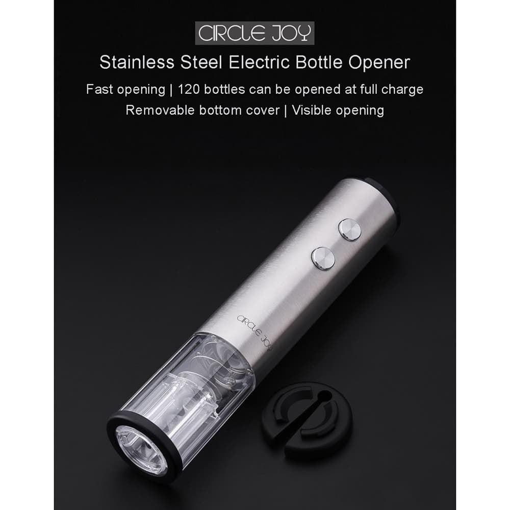 Wine Bottle Opener Pembuka Botol Elektrik - Circle Joy Wine Bottle Opener Pembuka Botol Elektrik - CJ-EKPQ01 HZ1NSV_SILVER Wine Bottle Opener Pembuka Botol Elektrik - Circle Joy Wine Bottle Opener Pembuka Botol Elektrik - CJ-EKPQ01 HZ1NSV_SILVER