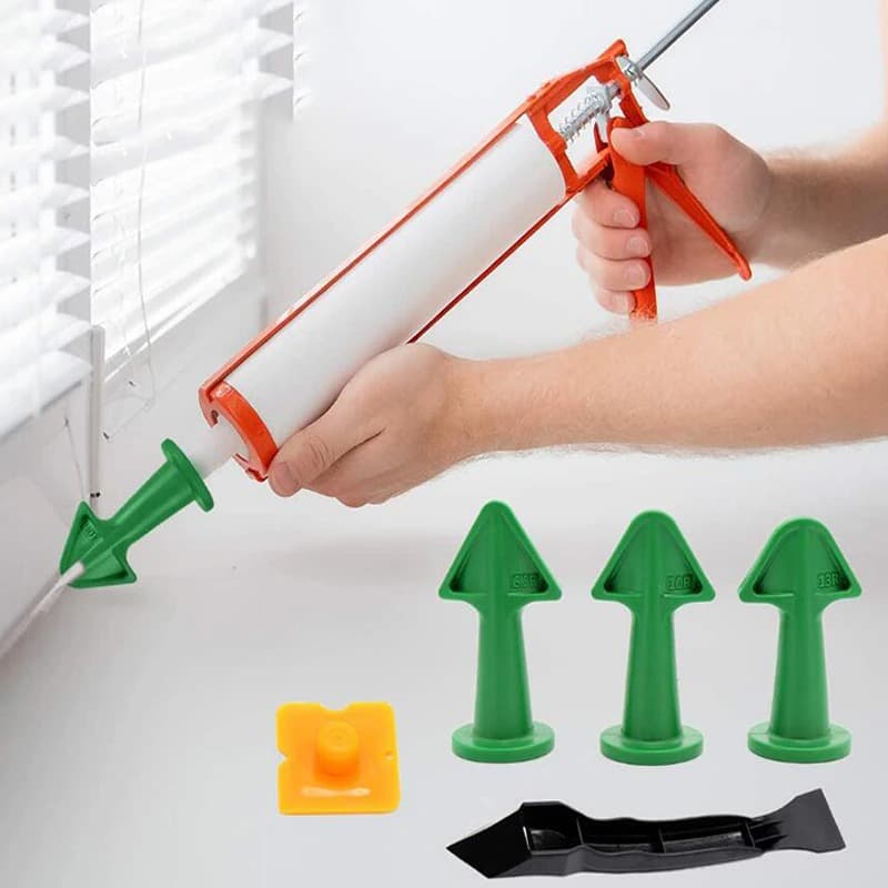 Set Nozzle Kepala Lem Ubin Caulking Finisher