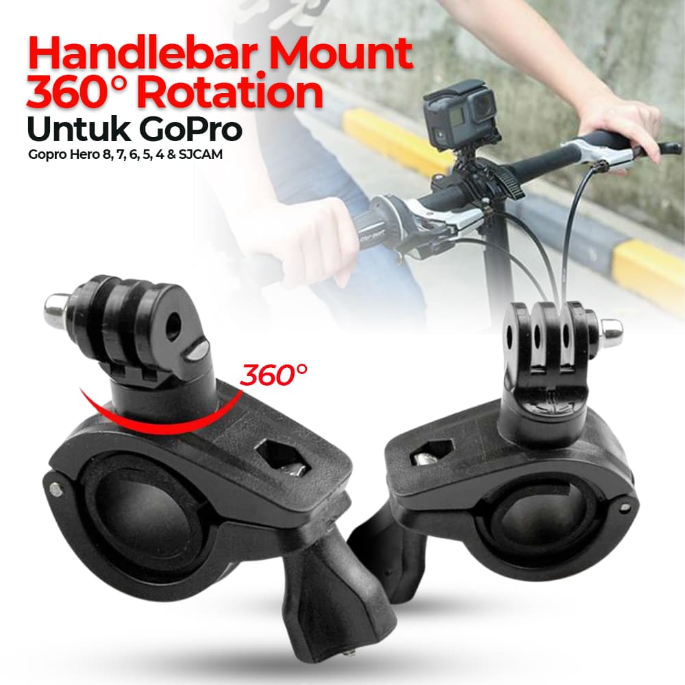 Bike Handlebar Mount Holder for GoPro - PULUZ Bike Handlebar Mount Holder for GoPro CS09BK_HITAM Bike Handlebar Mount Holder for GoPro - PULUZ Bike Handlebar Mount Holder for GoPro CS09BK_HITAM