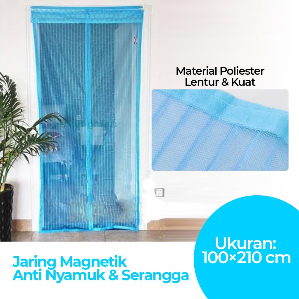 Tirai Pintu Jaring Magnetik Anti Nyamuk Mesh Net 100x210cm - TaffHOME Tirai Pintu Magnet Anti Nyamuk DIY Mesh Polyester 100x210cm - HW25 HAKVBL_BIRU Tirai Pintu Jaring Magnetik Anti Nyamuk Mesh Net 100x210cm - TaffHOME Tirai Pintu Magnet Anti Nyamuk DIY Mesh Polyester 100x210cm - HW25 HAKVBL_BIRU