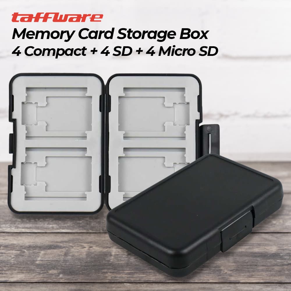 Case Memory Card Storage 4 Slot for Compact, SD, and Micro SD