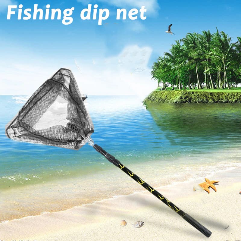 Jaring Pancing Ikan Fishing Net Triangle Shape with Rod 1.5M