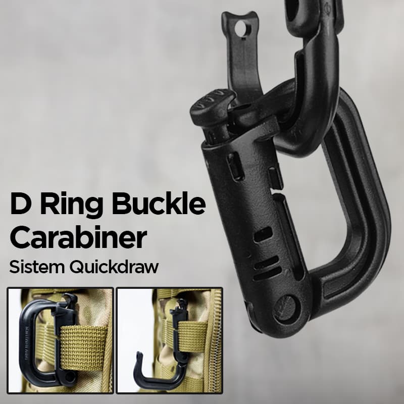 Carabiner D Ring Buckle Quickdraw Plastik Tactical MOLLE Outdoor