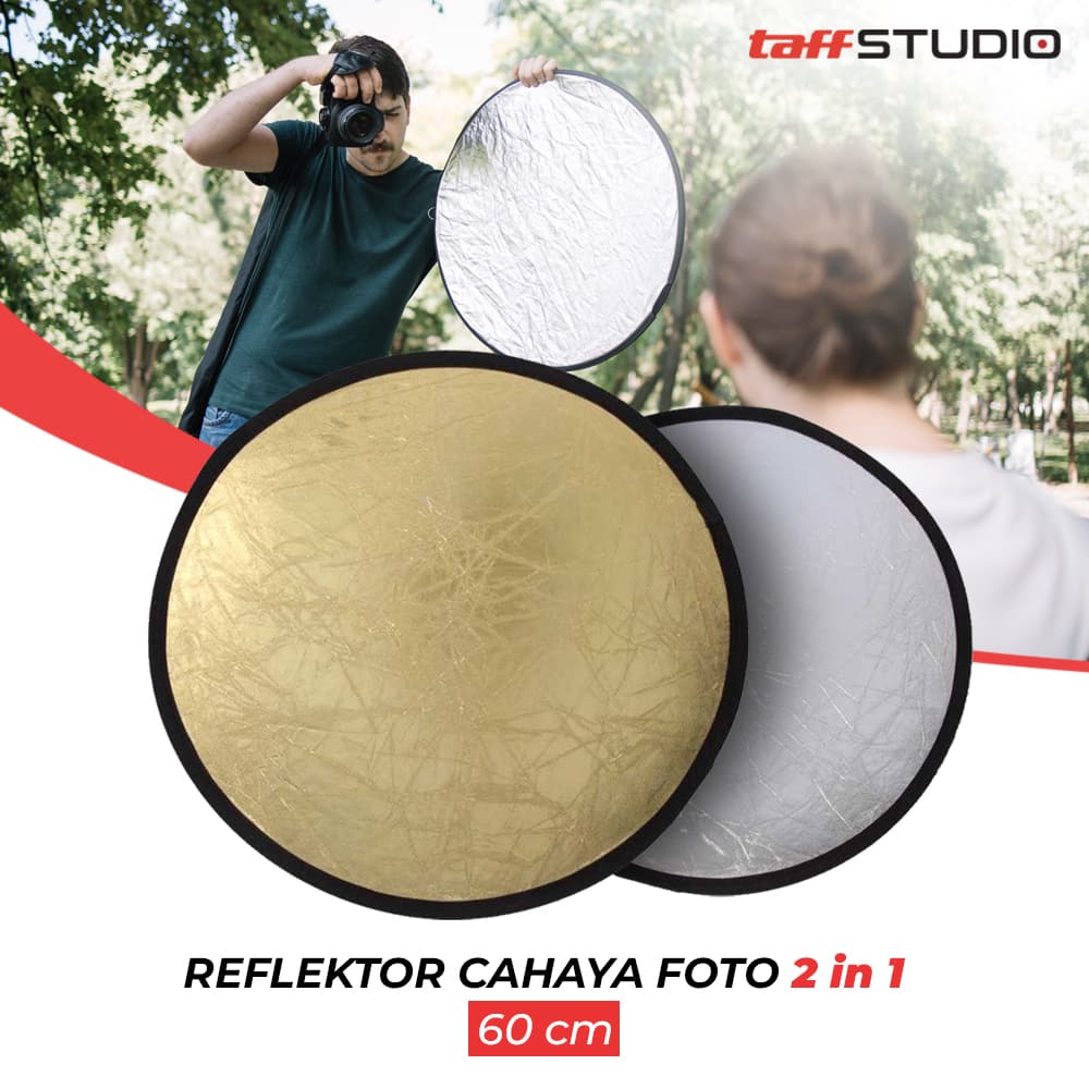 Reflektor Cahaya Fotografi Studio 2in1 Foldable 60cm