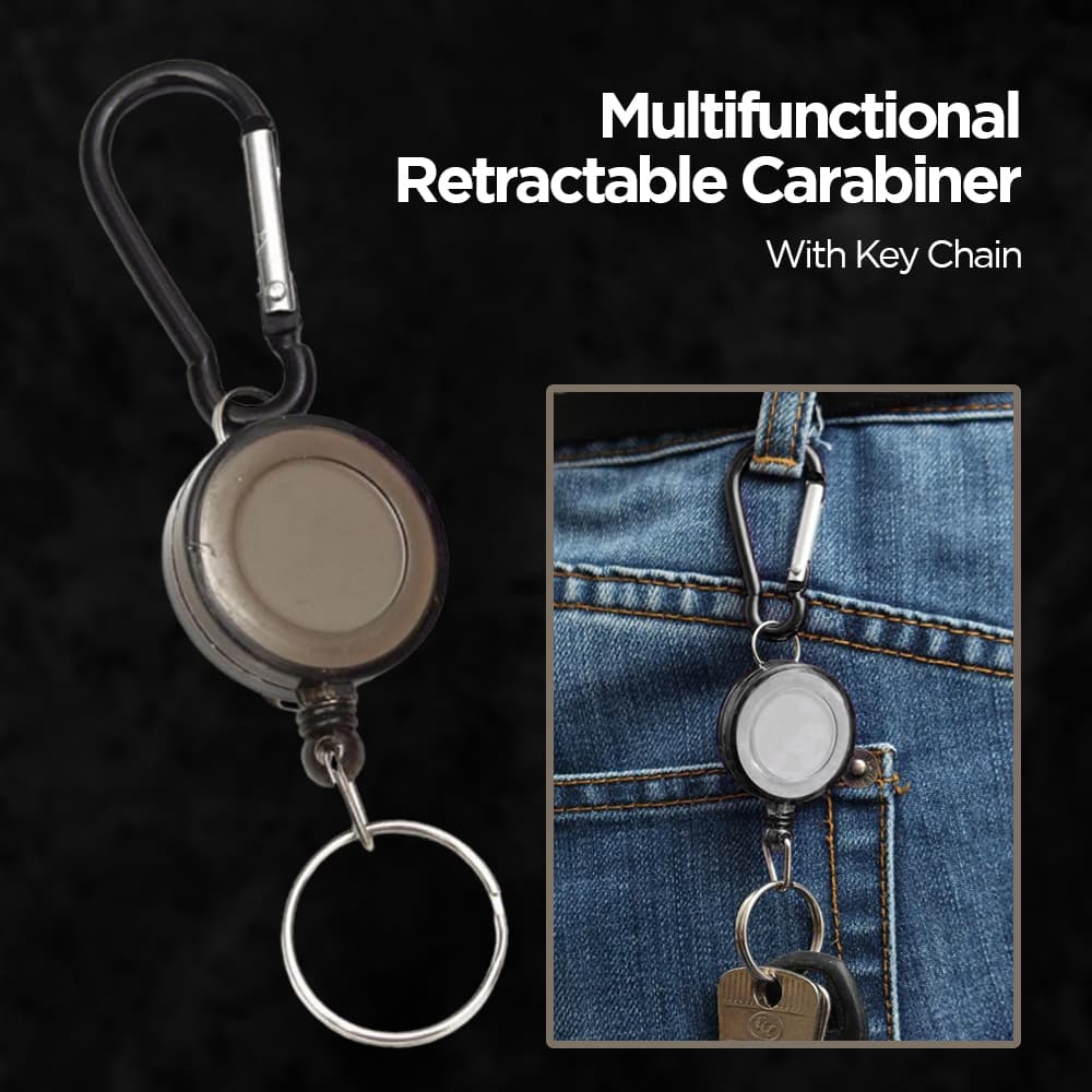 Gantungan Kunci Retractable Multifunctional Carabiner with Key Chain