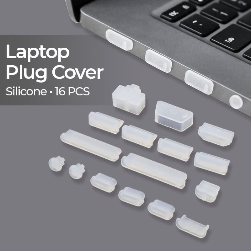 Laptop Dust Plug Cover USB HDMI VGA AUX Silicone 16 PCS