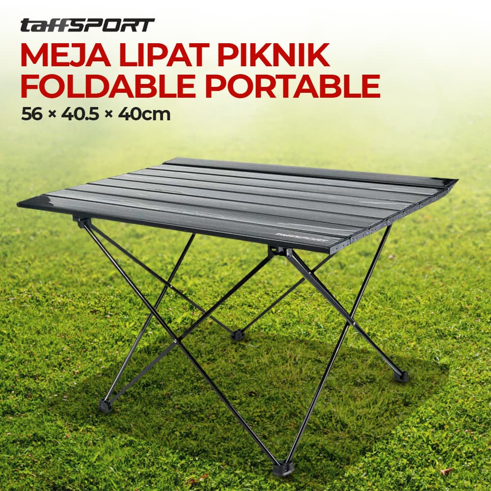 Meja Lipat Piknik Foldable Portable Aluminium 56x40.5x40cm - TaffSPORT Meja Lipat Outdoor Piknik Camping Portable 56x40.5x40cm - 8825 TP6WBK_HITAM Meja Lipat Piknik Foldable Portable Aluminium 56x40.5x40cm - TaffSPORT Meja Lipat Outdoor Piknik Camping Portable 56x40.5x40cm - 8825 TP6WBK_HITAM