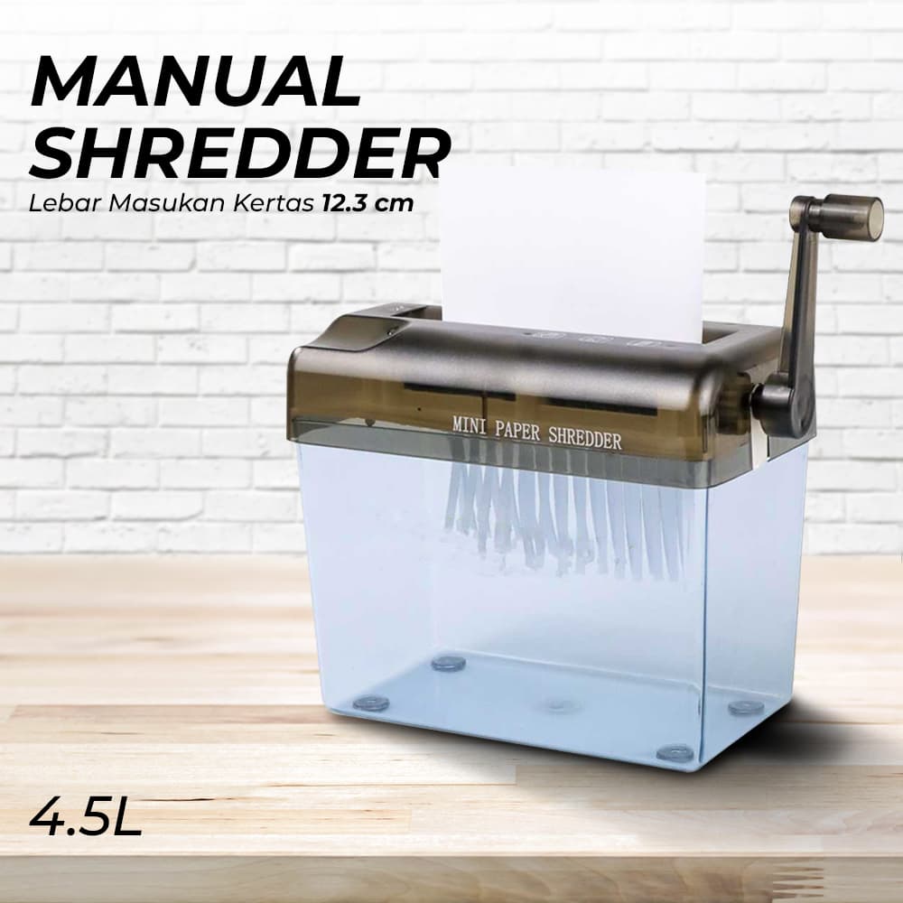 Kertas Manual CD Card Hand Paper Shredder 4.5L - Penghancur Kertas Manual Hand Paper Shredder - WST-123 OT1IBK_HITAM Kertas Manual CD Card Hand Paper Shredder 4.5L - Penghancur Kertas Manual Hand Paper Shredder - WST-123 OT1IBK_HITAM