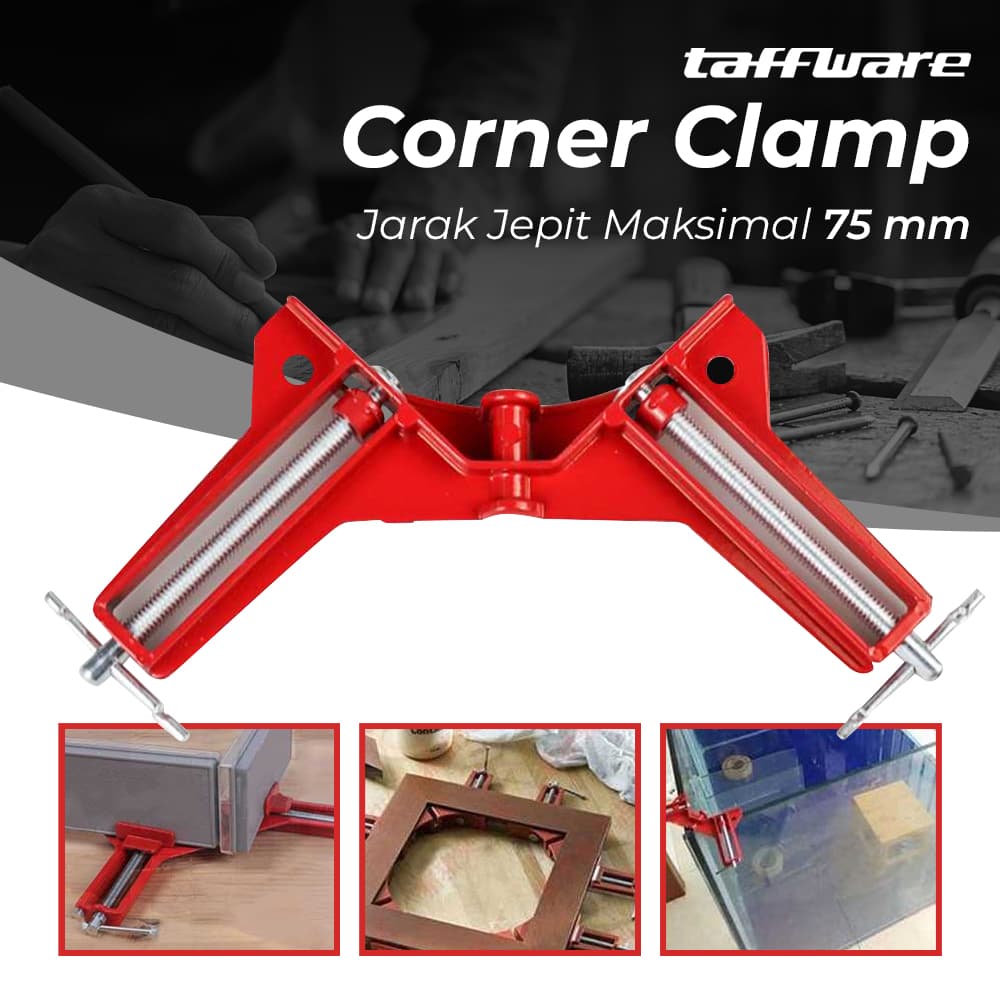 Corner Clamp Penjepit Sudut Frame Kayu Angle 90 Derajat 75mm