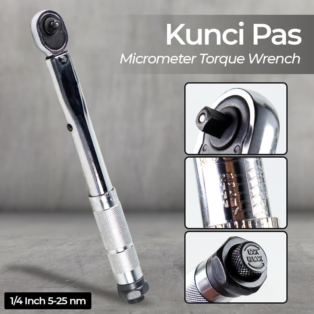Kunci Pas Micrometer Torque Wrench Two-Way Spanner