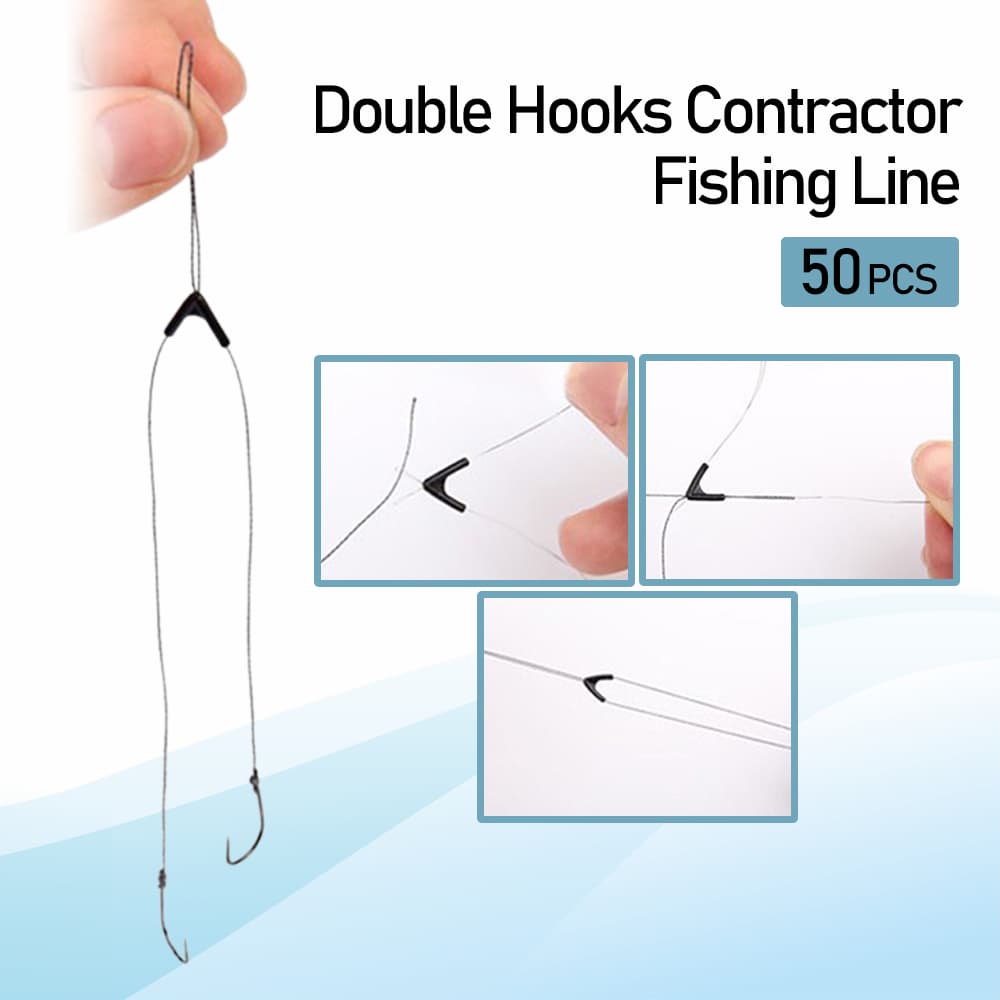 Double Hooks Contractor Fishing Line Kail Pancing 50 PCS