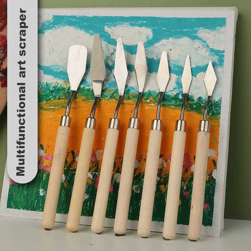 Pisau Palet Lukis Cat Akrilik Painting Scraper Knife 7 PCS - JOWOART Pisau Palet Lukis Cat Akrilik Painting Scraper Knife 7 PCS - JW7 HRETSV_SILVER Pisau Palet Lukis Cat Akrilik Painting Scraper Knife 7 PCS - JOWOART Pisau Palet Lukis Cat Akrilik Painting Scraper Knife 7 PCS - JW7 HRETSV_SILVER