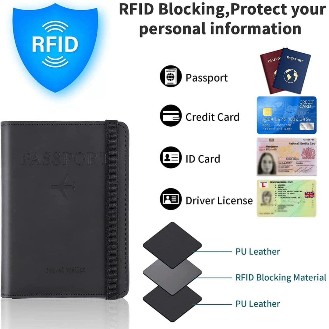Dompet Paspor Cover Card Holder Travel Wallet RFID Blocking