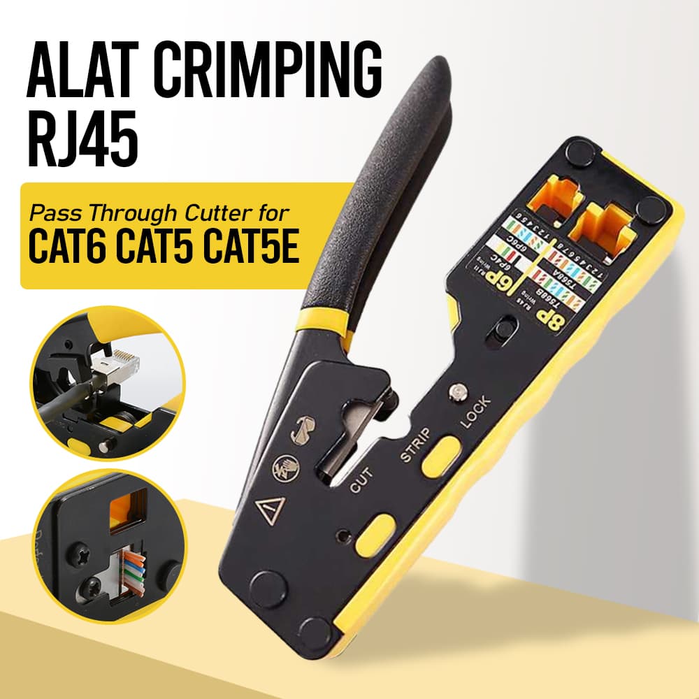 Alat Crimping RJ45 Pass Through Cutter for CAT6 CAT5 CAT5E - ZOERAX Alat Crimping RJ45 Pass Through Cutter for CAT6 CAT5 CAT5E - 6088 OT5PBK_HITAM Alat Crimping RJ45 Pass Through Cutter for CAT6 CAT5 CAT5E - ZOERAX Alat Crimping RJ45 Pass Through Cutter for CAT6 CAT5 CAT5E - 6088 OT5PBK_HITAM