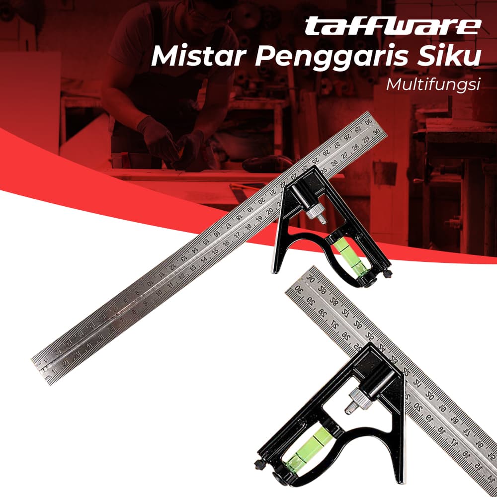 Mistar Penggaris Siku Adjustable Angle Ruler Waterpass 305mm