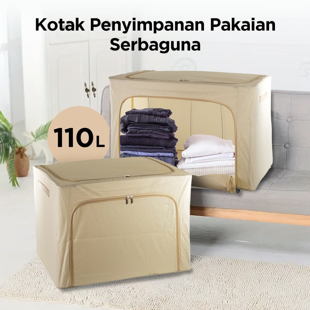 Kotak Penyimpanan Pakaian Selimut Serbaguna - Florence Kotak Penyimpanan Pakaian Selimut Serbaguna - FL-BG2 HK2RCX_110_L_CREAM Kotak Penyimpanan Pakaian Selimut Serbaguna - Florence Kotak Penyimpanan Pakaian Selimut Serbaguna - FL-BG2 HK2RCX_110_L_CREAM