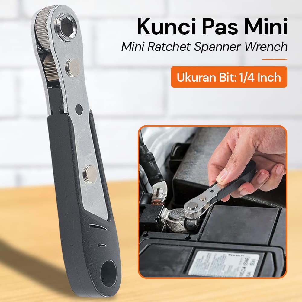Kunci Pas Mini Ratchet Spanner Wrench Pegangan Soket Hexagon Torx