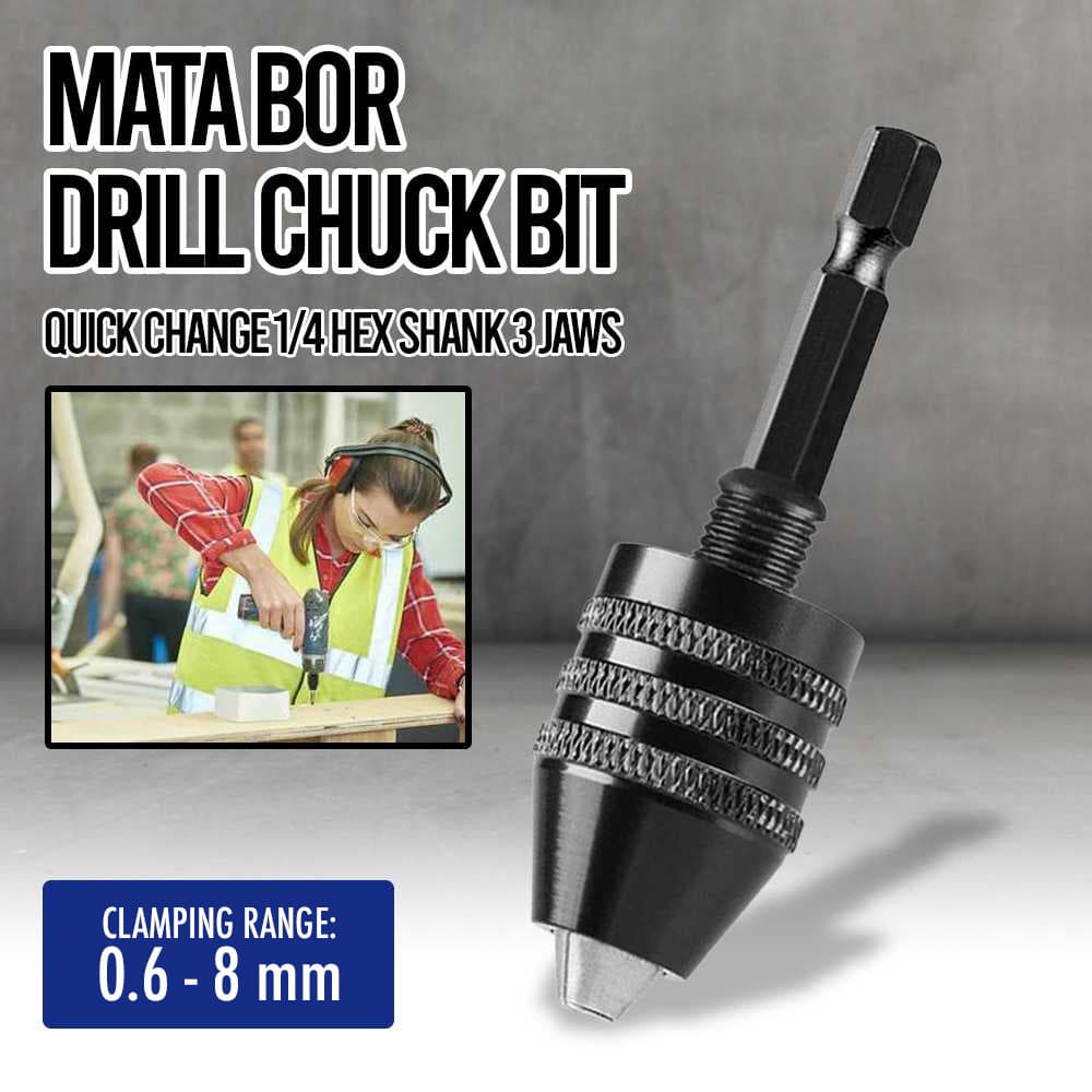 Mata Bor Drill Chuck Bit Quick Change 1/4 Hex Shank 3 Jaws - WREOW Mata Bor Drill Chuck Bit Quick Change 1/4 Hex Shank 3 Jaws - WR091 OTHWBK_0.6-8MM_HITAM Mata Bor Drill Chuck Bit Quick Change 1/4 Hex Shank 3 Jaws - WREOW Mata Bor Drill Chuck Bit Quick Change 1/4 Hex Shank 3 Jaws - WR091 OTHWBK_0.6-8MM_HITAM