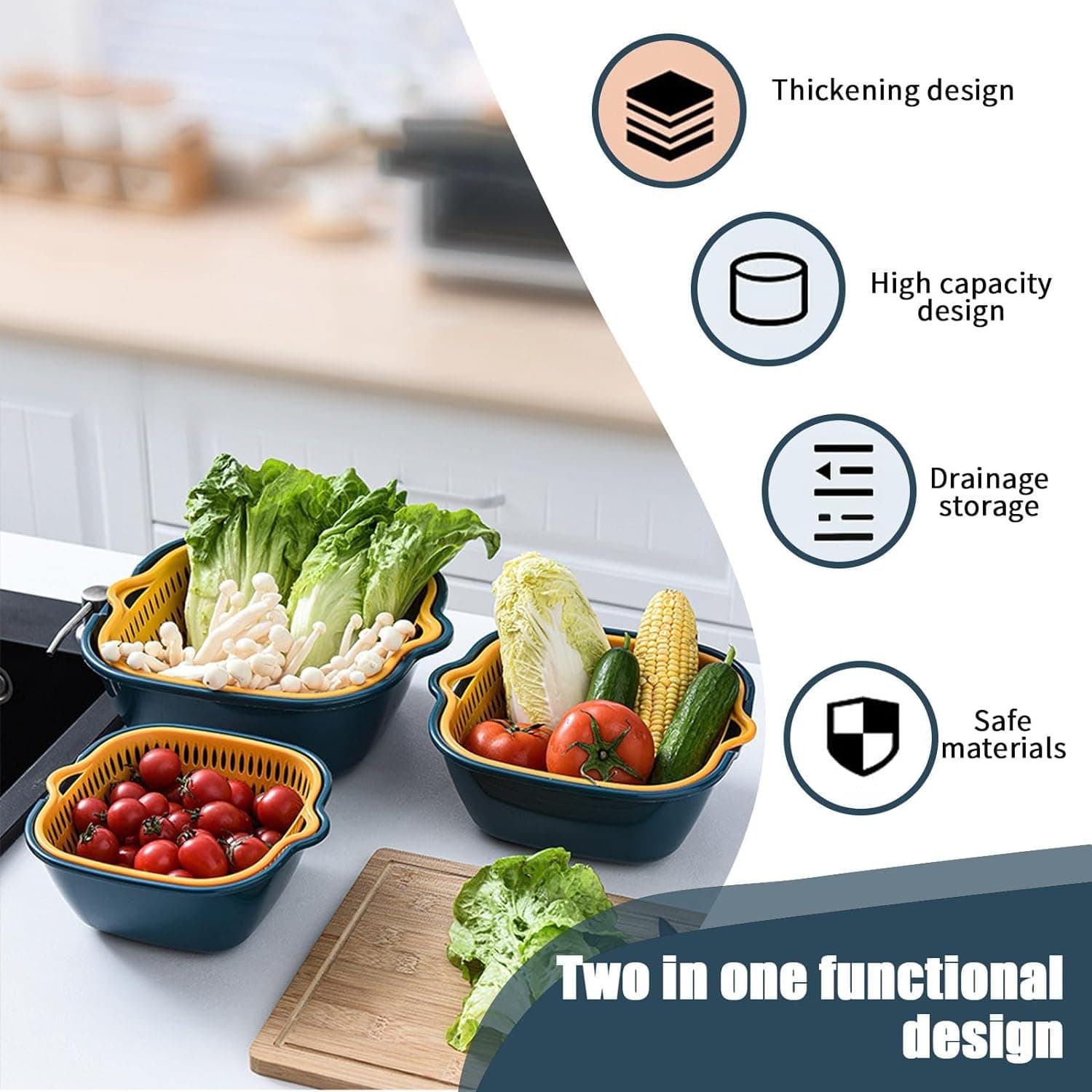 Baskom Saringan Cuci Buah Sayuran Double Layer 3 PCS - TaffHOME Baskom Saringan Cuci Buah Sayuran Double Layer 3 PCS - DP151 HZ8HEW_BIRU_KUNING Baskom Saringan Cuci Buah Sayuran Double Layer 3 PCS - TaffHOME Baskom Saringan Cuci Buah Sayuran Double Layer 3 PCS - DP151 HZ8HEW_BIRU_KUNING