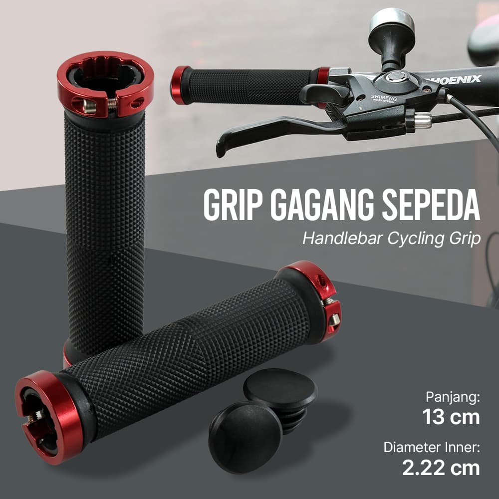 Grip Gagang Sepeda Handlebar Cycling Grip - TaffSPORT Handgrip Sepeda Universal Tutup Setang Anti Slip Handlebar - ACC22 SEEERE_MERAH Grip Gagang Sepeda Handlebar Cycling Grip - TaffSPORT Handgrip Sepeda Universal Tutup Setang Anti Slip Handlebar - ACC22 SEEERE_MERAH
