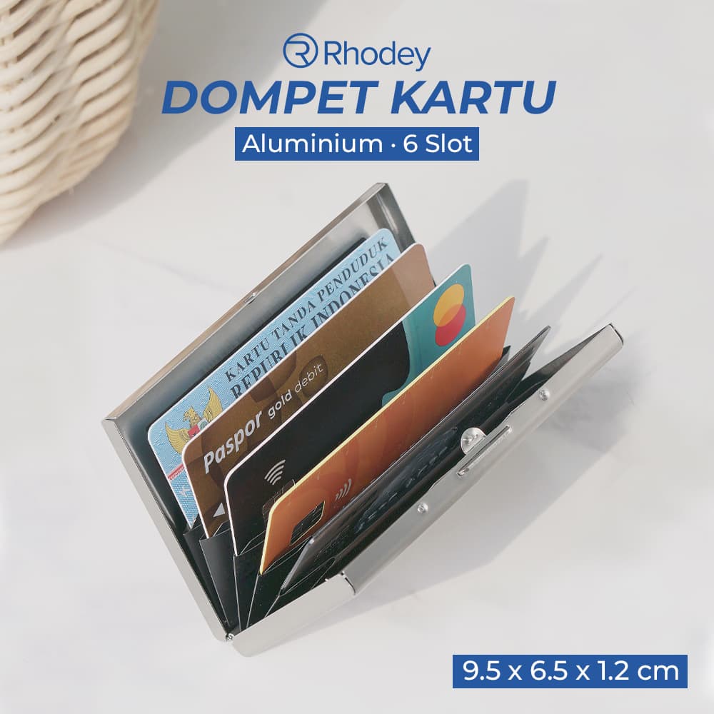 Dompet Kartu Slim Aluminium 6 Slot - Rhodey Dompet Kartu Slim Aluminium 6 Slot - FMB-78 FH9TSV_SILVER Dompet Kartu Slim Aluminium 6 Slot - Rhodey Dompet Kartu Slim Aluminium 6 Slot - FMB-78 FH9TSV_SILVER