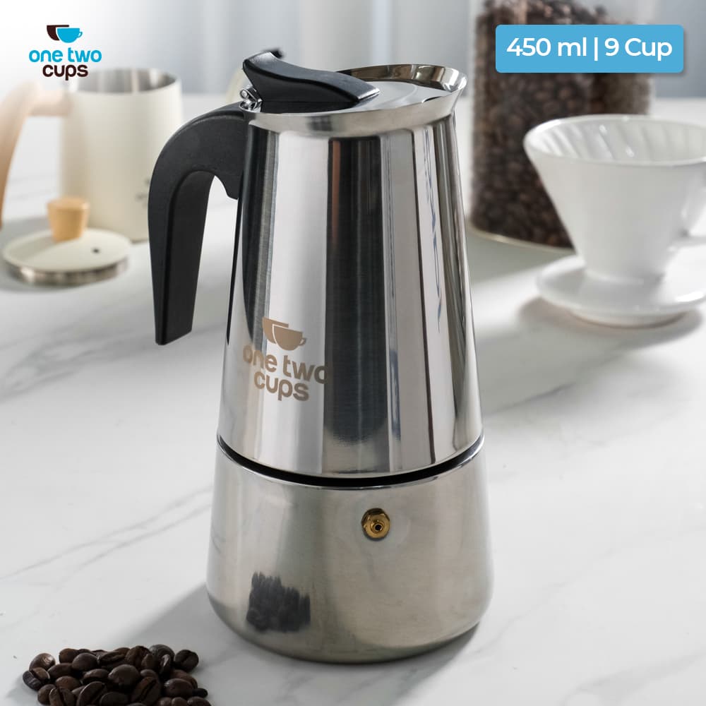Moka Pot Espresso Coffee Maker Stovetop 9 Cup 450ml