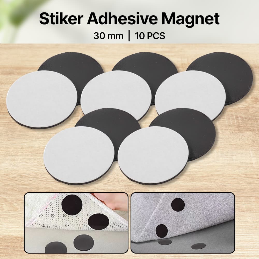 Stiker Adhesive Magnet Tape Model Bulat 30mm 10 PCS