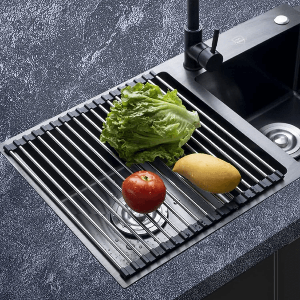Rak Cuci Piring Stainless Foldable Kitchen Sink Drain Rack - THTIS Rak Cuci Piring Stainless Foldable Kitchen Sink Drain Rack - TT031 HKRNBK_37X30CM_HITAM Rak Cuci Piring Stainless Foldable Kitchen Sink Drain Rack - THTIS Rak Cuci Piring Stainless Foldable Kitchen Sink Drain Rack - TT031 HKRNBK_37X30CM_HITAM