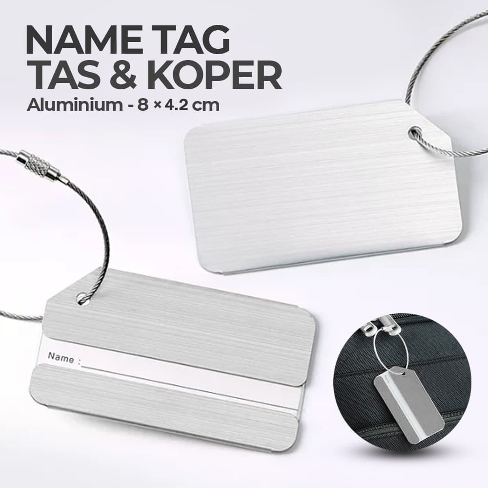 Tag Koper Gantungan Penanda Tas Aluminium - HEBA Tag Koper Gantungan Penanda Tas Luggage Name Tag Bag Aluminium - 608 TP1JSV_SILVER Tag Koper Gantungan Penanda Tas Aluminium - HEBA Tag Koper Gantungan Penanda Tas Luggage Name Tag Bag Aluminium - 608 TP1JSV_SILVER