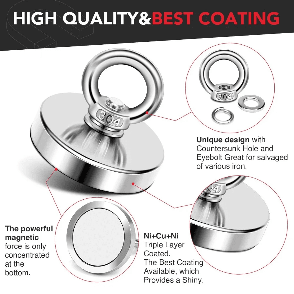 Magnet Gantungan Round Hook Strong Neodymium 330kg 90mm