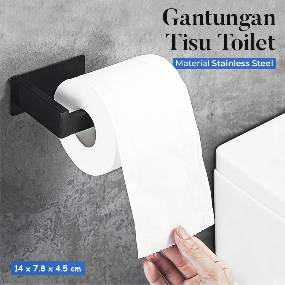 Gantungan Tisu Toilet Kamar Mandi Stainless Steel - RecabLeght Gantungan Tisu Toilet Kamar Mandi Tissue Stainless Steel - HJ19 HX94BK_HITAM Gantungan Tisu Toilet Kamar Mandi Stainless Steel - RecabLeght Gantungan Tisu Toilet Kamar Mandi Tissue Stainless Steel - HJ19 HX94BK_HITAM