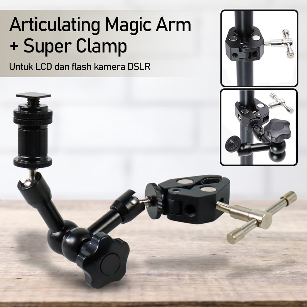 Articulating Magic Arm Short for Hand Stand with Crab Clamp