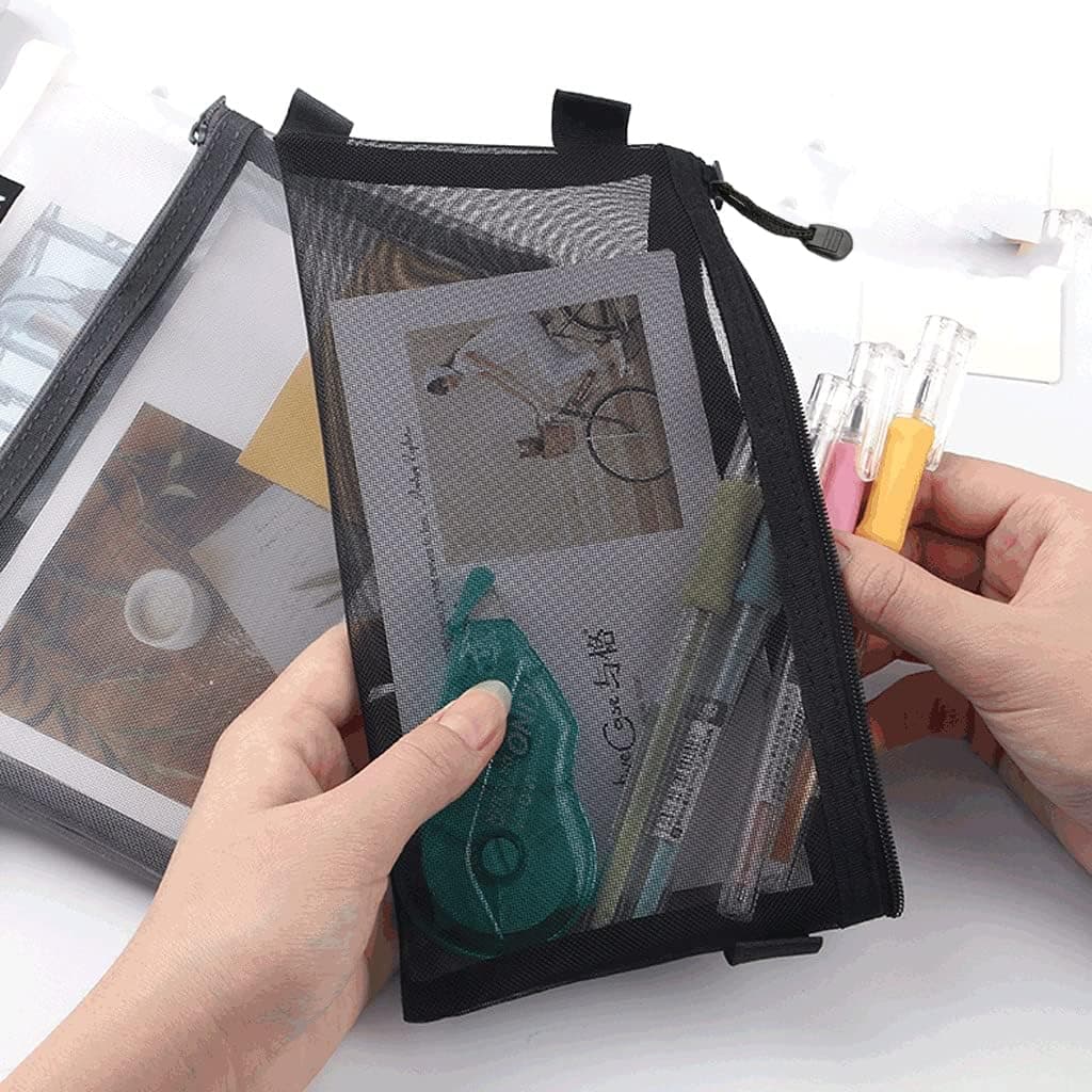 Tempat Pensil Jaring Mesh Pencil Case Zipper Storage - ZANZAN Tempat Pensil Jaring Mesh Pencil Case Zipper Storage - Z20 FB0IBK_HITAM Tempat Pensil Jaring Mesh Pencil Case Zipper Storage - ZANZAN Tempat Pensil Jaring Mesh Pencil Case Zipper Storage - Z20 FB0IBK_HITAM