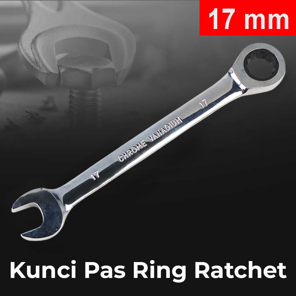 Kunci Pas Ring Ratchet Kombinasi Chrome Vanadium - SAIKE Kunci Pas Ring Ratchet Kombinasi Chrome Vanadium - CV72 OT24SV_17_MM_SILVER Kunci Pas Ring Ratchet Kombinasi Chrome Vanadium - SAIKE Kunci Pas Ring Ratchet Kombinasi Chrome Vanadium - CV72 OT24SV_17_MM_SILVER