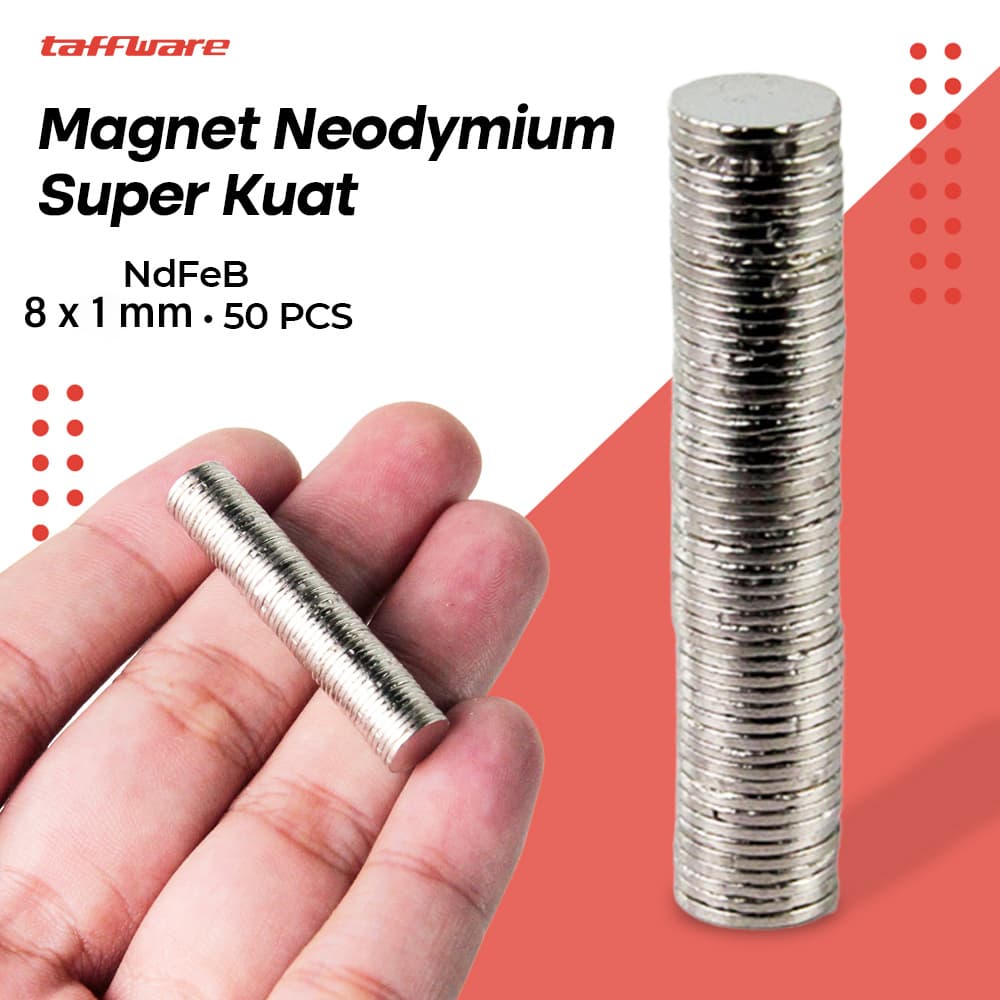 Magnet Neodymium Super Kuat N25 NdFeB 8x1mm 50 PCS