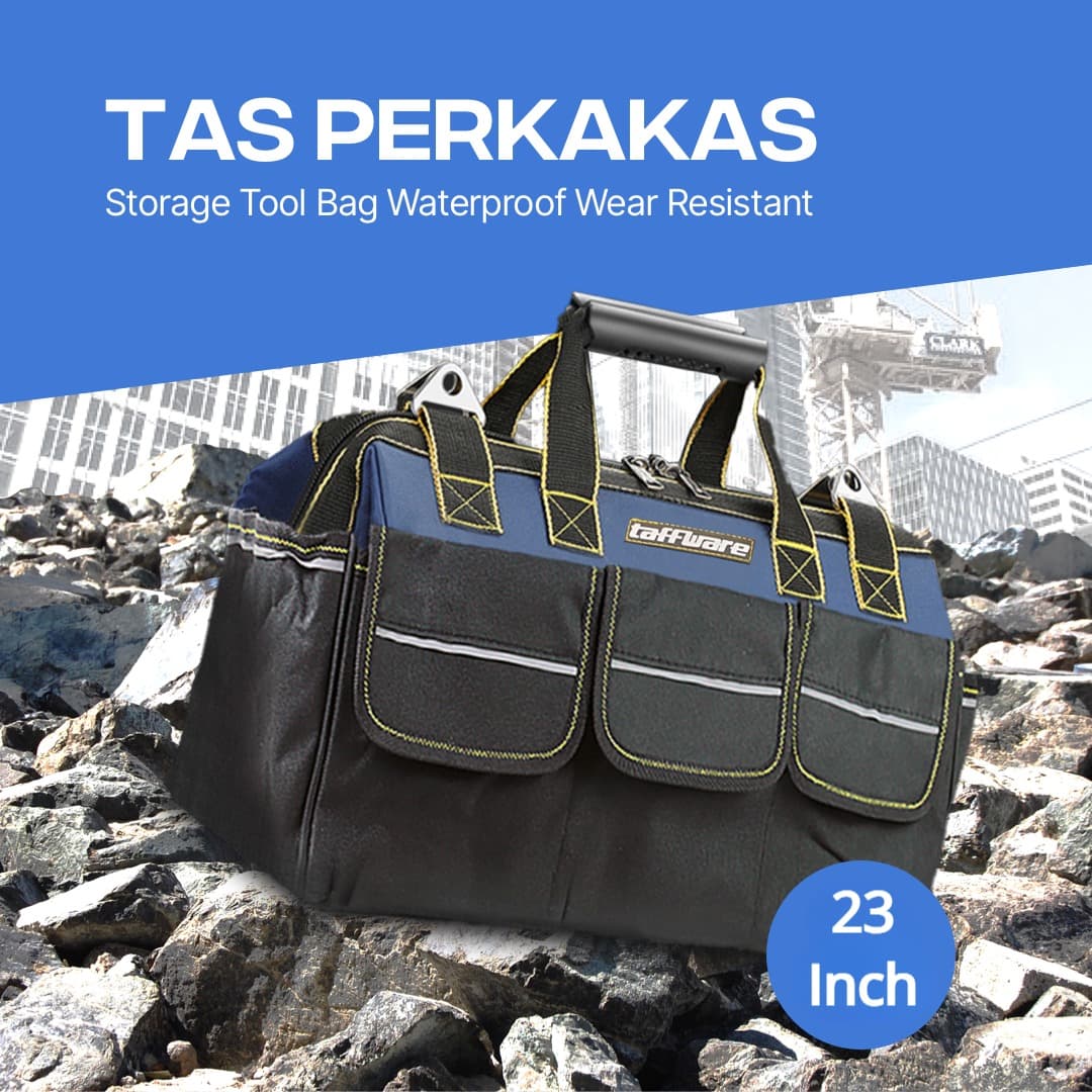 Tas Perkakas Storage Tool Bag Waterproof Wear Resistant - Taffware Tas Perkakas Storage Tool Bag Waterproof Wear Resistant - A02584 FB01BL_23_INCH_BIRU Tas Perkakas Storage Tool Bag Waterproof Wear Resistant - Taffware Tas Perkakas Storage Tool Bag Waterproof Wear Resistant - A02584 FB01BL_23_INCH_BIRU