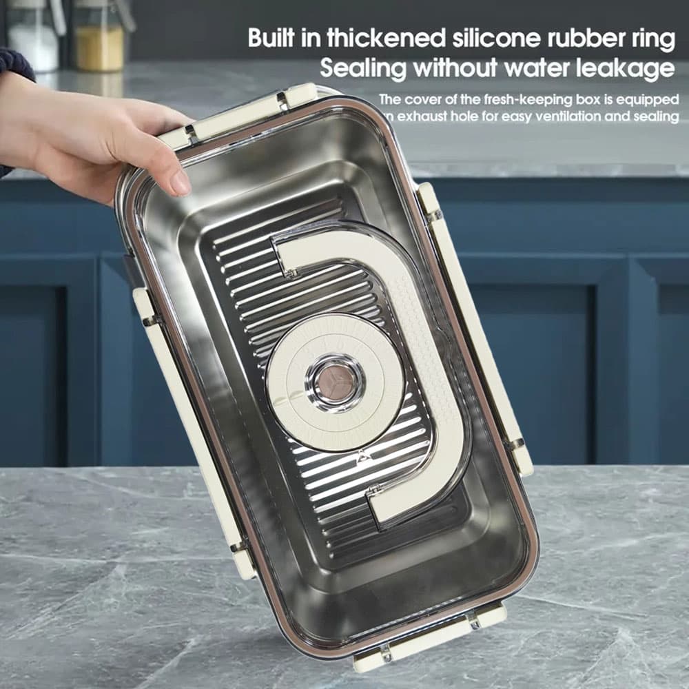 Kotak Kontainer Makanan Kulkas Kitchen Refrigerated Box 3.5 L - GLOSRET Kotak Kontainer Makanan Kulkas Kitchen Refrigerated Box 3.5L - JLJJ-013 HT48SV_SILVER Kotak Kontainer Makanan Kulkas Kitchen Refrigerated Box 3.5 L - GLOSRET Kotak Kontainer Makanan Kulkas Kitchen Refrigerated Box 3.5L - JLJJ-013 HT48SV_SILVER