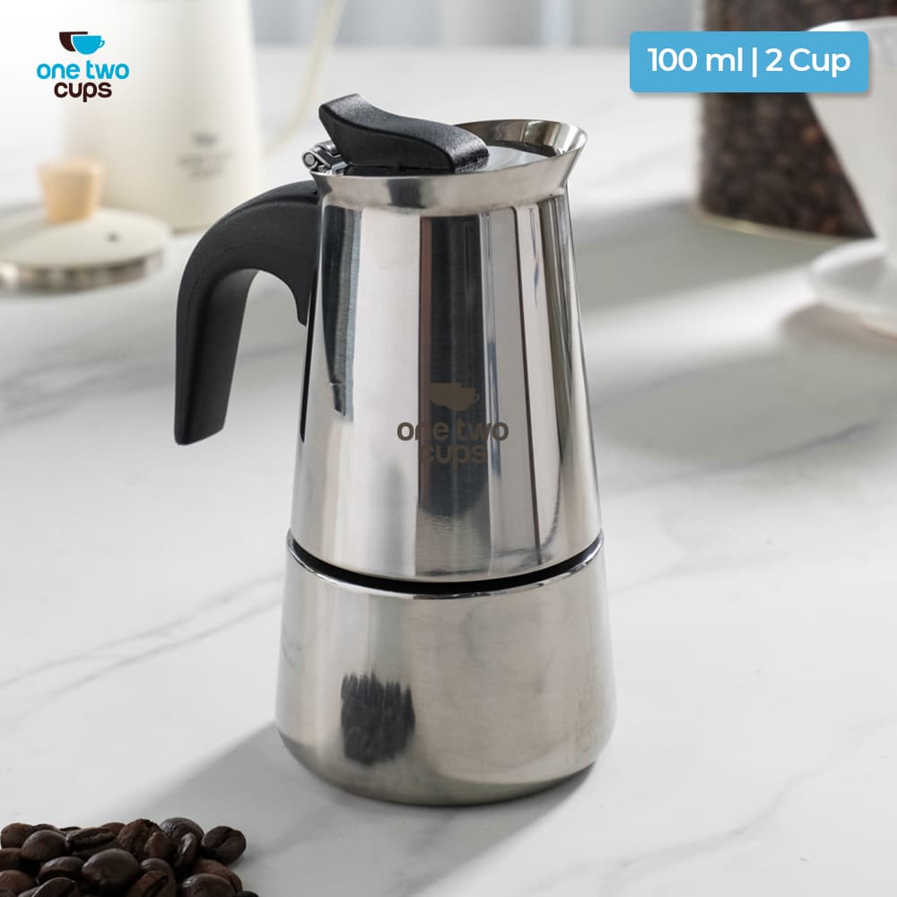 Moka Pot Espresso Coffee Maker Stovetop 2 Cup 100ml