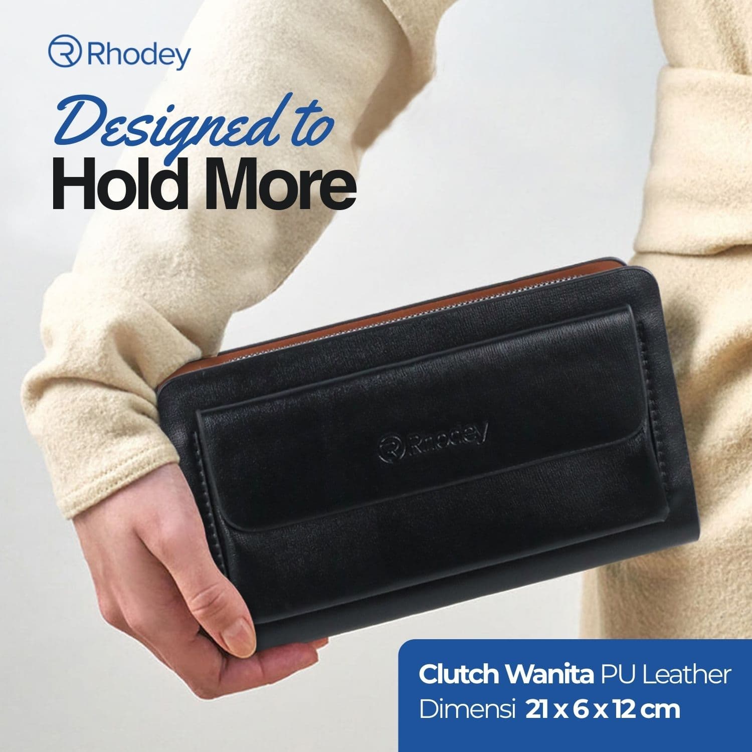 Dompet Tas Clutch Wanita Bahan PU Leather Minimalis Elegan - Rhodey Dompet Tas Clutch Wanita Bahan PU Leather Minimalis Elegan - 007 FH02BK_HITAM Dompet Tas Clutch Wanita Bahan PU Leather Minimalis Elegan - Rhodey Dompet Tas Clutch Wanita Bahan PU Leather Minimalis Elegan - 007 FH02BK_HITAM