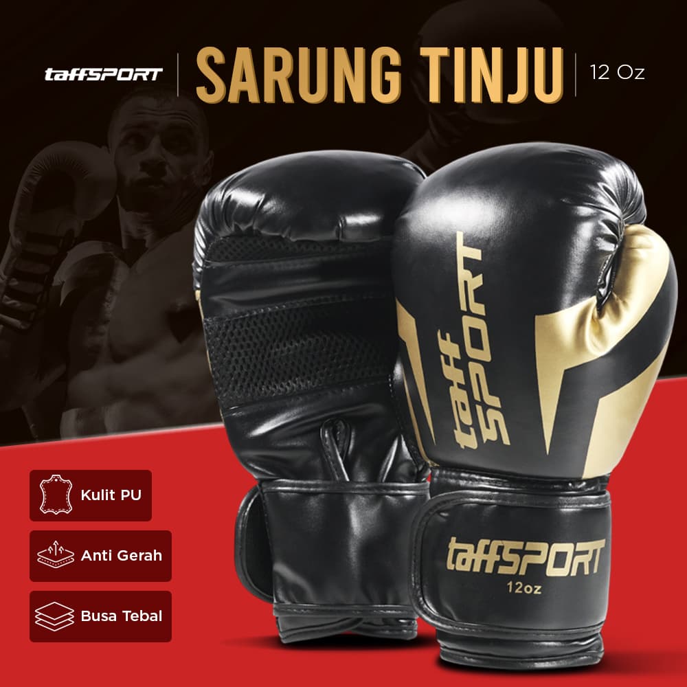 Sarung Tinju MMA UFC Boxing Muay Thai Glove - TaffSPORT Sarung Tinju MMA UFC Boxing Muay Thai Glove - AHM01 SELPBG_HITAM_EMAS_12_OZ Sarung Tinju MMA UFC Boxing Muay Thai Glove - TaffSPORT Sarung Tinju MMA UFC Boxing Muay Thai Glove - AHM01 SELPBG_HITAM_EMAS_12_OZ