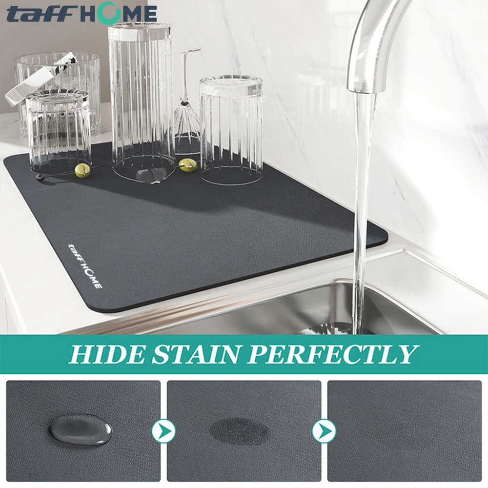 Alas Meja Tatakan Gelas Bar Mat Splash Proof Non Slip - TaffHOME Bar Mat Splash Proof Non Slip Alas Meja Tatakan Gelas - CD0061 HK1RBK_50X39.5CM_HITAM Alas Meja Tatakan Gelas Bar Mat Splash Proof Non Slip - TaffHOME Bar Mat Splash Proof Non Slip Alas Meja Tatakan Gelas - CD0061 HK1RBK_50X39.5CM_HITAM