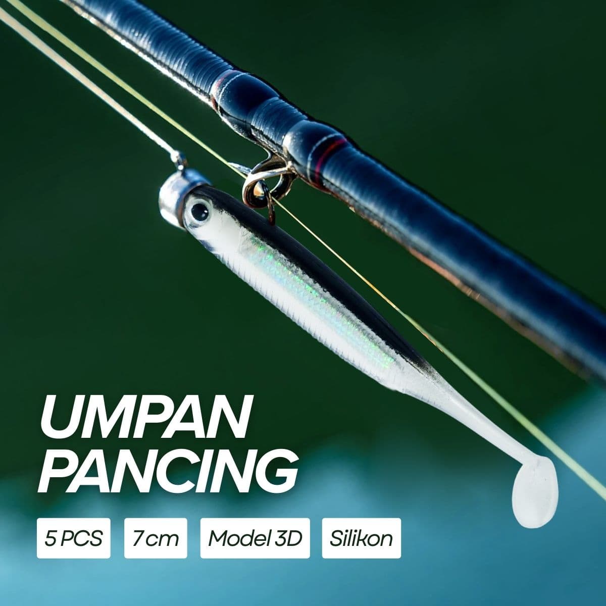 Umpan Pancing Ikan Rainbow Soft Lure Bait 7cm 5 PCS