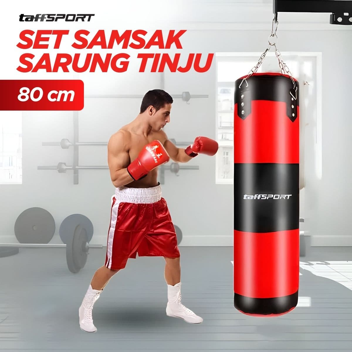Set Samsak Sarung Tinju MMA Boxing Sandbag - TaffSPORT QUANWANG Set Samsak Sarung Tinju MMA Boxing Sandbag - FE-BO1 SE8HRE_80_CM_MERAH Set Samsak Sarung Tinju MMA Boxing Sandbag - TaffSPORT QUANWANG Set Samsak Sarung Tinju MMA Boxing Sandbag - FE-BO1 SE8HRE_80_CM_MERAH