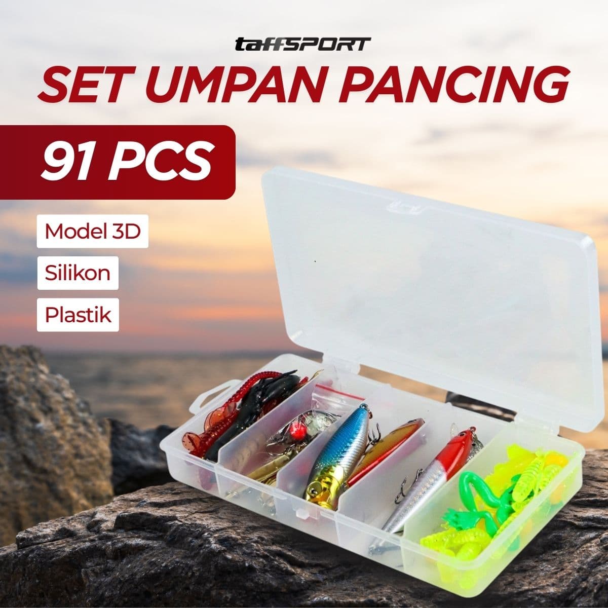 Umpan Pancing Ikan Set Fishing Bait Kit 91 PCS