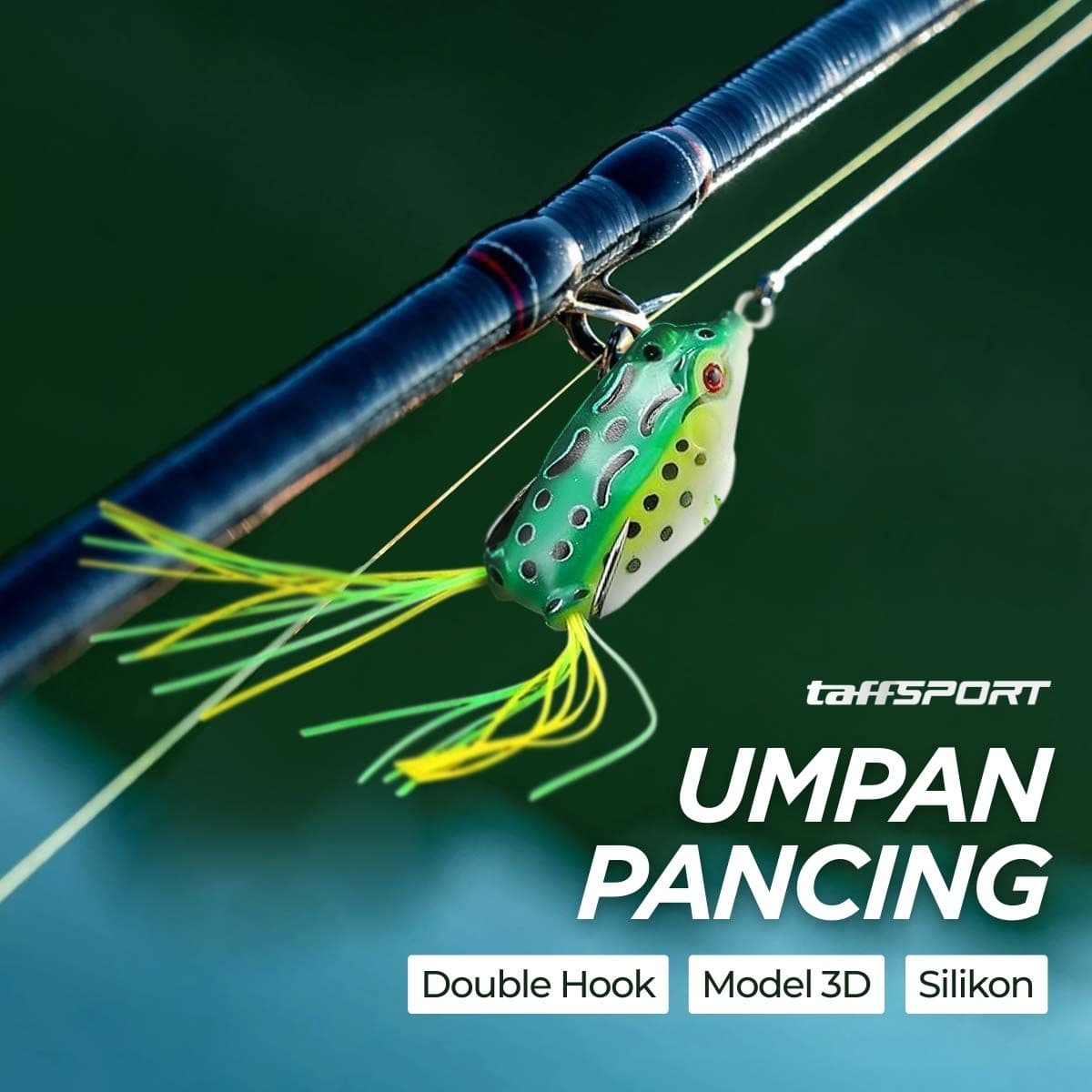 Umpan Pancing Kodok Silikon Double Hook Frog Lure Realistis