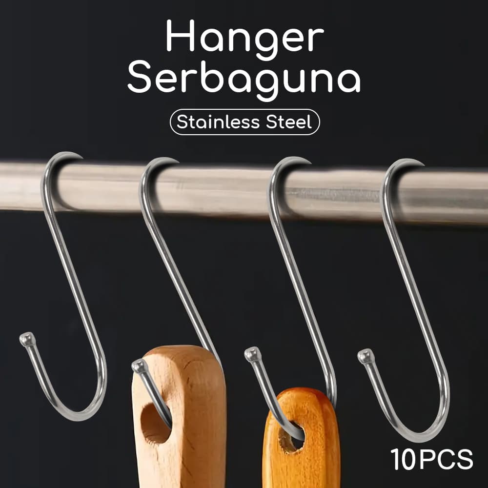 Hanger Gantungan Serbaguna Stainless Steel 10 PCS - Hanger Gantungan Serbaguna Stainless Steel 10 PCS - M127105 HZA6SV_SILVER Hanger Gantungan Serbaguna Stainless Steel 10 PCS - Hanger Gantungan Serbaguna Stainless Steel 10 PCS - M127105 HZA6SV_SILVER