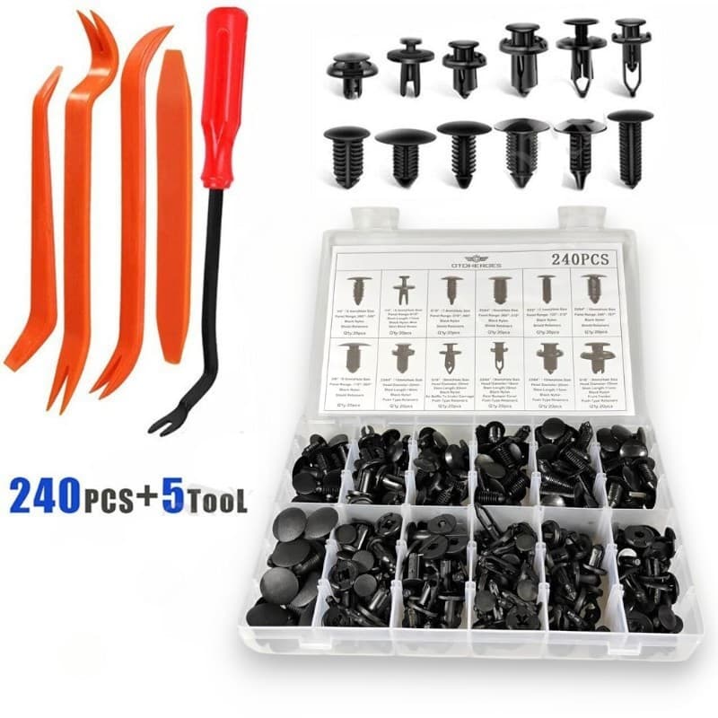 Baut Rivet Mobil Joint Clip 240 PCS with 5 PCS Pengungkit
