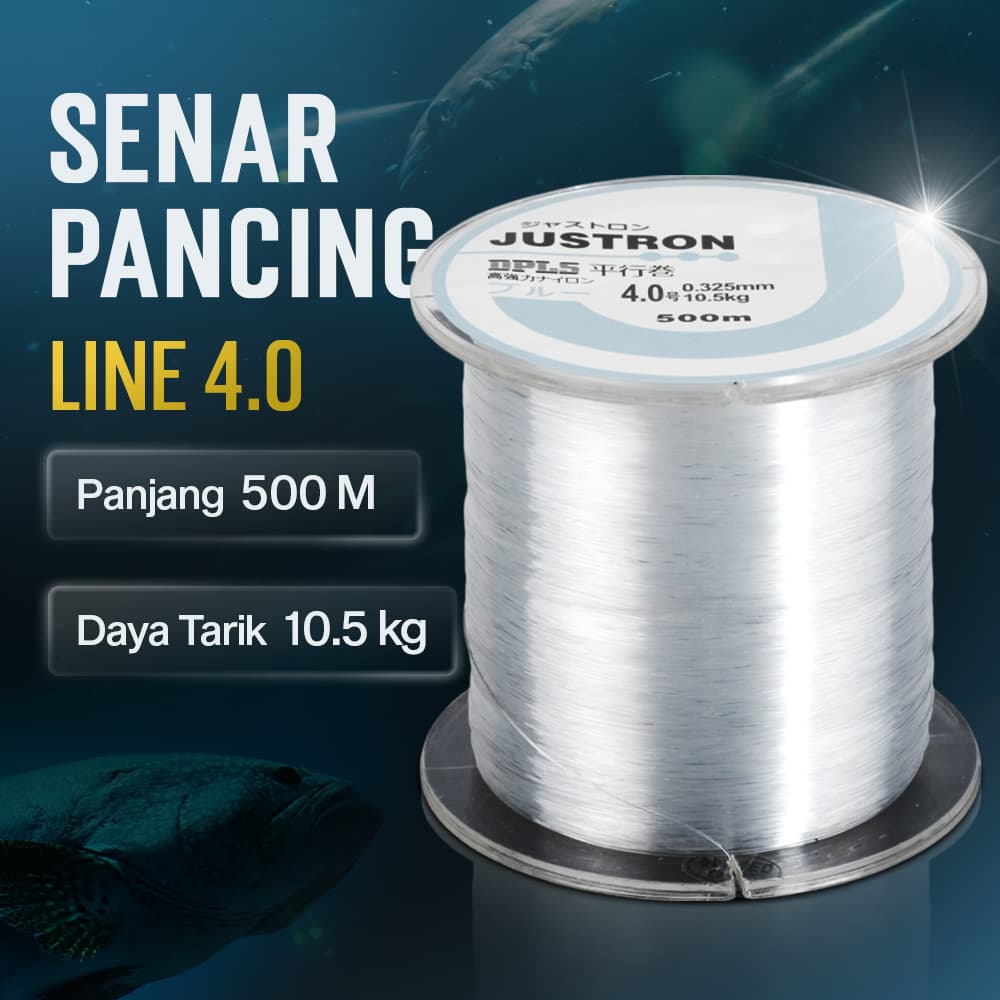 Senar Tali Pancing Nylon Series 500M - JUSTRON Senar Pancing Nylon Invisible Spot Fishing Line 500M - MR-500M THD0WH_4.0_PUTIH Senar Tali Pancing Nylon Series 500M - JUSTRON Senar Pancing Nylon Invisible Spot Fishing Line 500M - MR-500M THD0WH_4.0_PUTIH