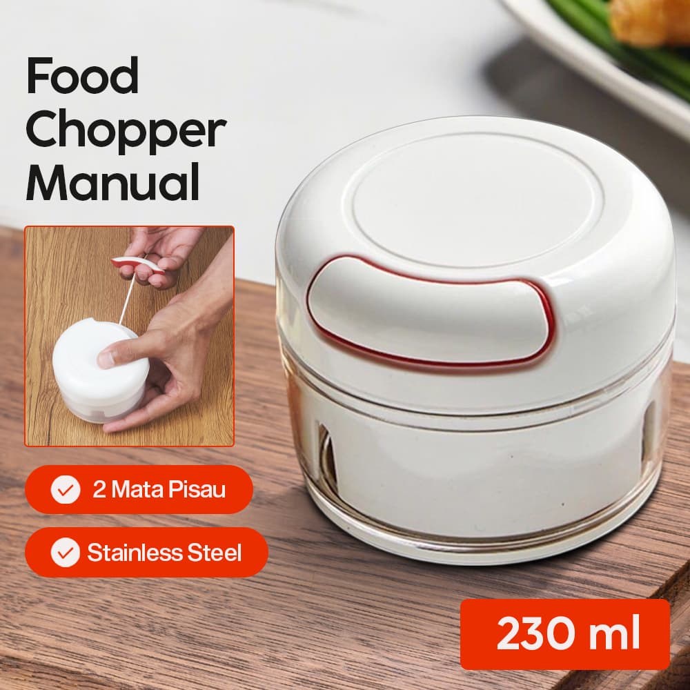 Food Chopper Manual Penggiling Bumbu Easy Operation 230ml - Juxin Food Chopper Manual Penggiling Bumbu Easy Operation 230ml - JX10 HZERWH_PUTIH Food Chopper Manual Penggiling Bumbu Easy Operation 230ml - Juxin Food Chopper Manual Penggiling Bumbu Easy Operation 230ml - JX10 HZERWH_PUTIH